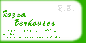 rozsa berkovics business card